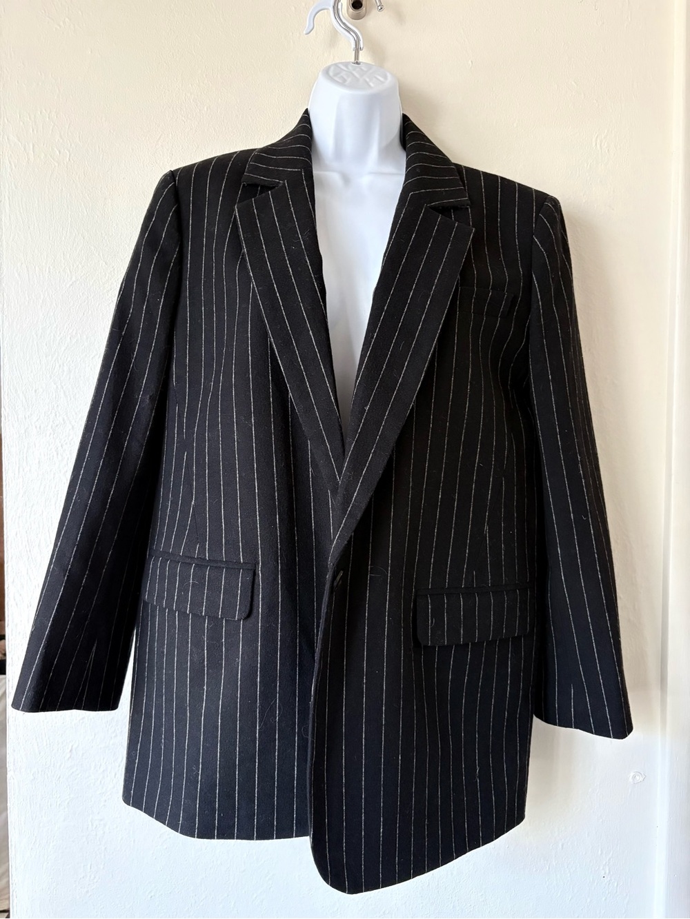 Madewell black striped oversized blazer size 4 NWT